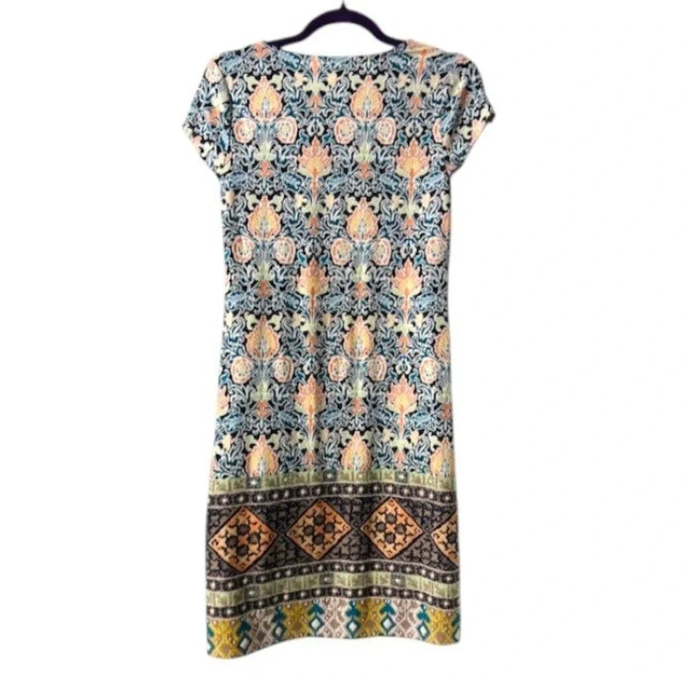Ornate Floral Motif PS Dress Geometric Artsy‎ Boho Eclectic Resort Cruise Party